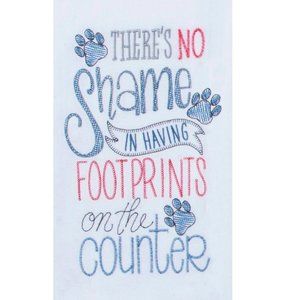 Kay Dee Designs No Shame in Footprints Embroidered Flour Sack Kitchen Towel